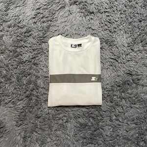 Y2K STARTER Gray Stripe White Lightweight Long Sleeve Size Large